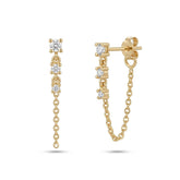 Fine Diamond Linked Tennis Earrings in 14ct Solid Gold