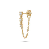Fine Diamond Linked Tennis Earring in 14ct Solid Gold - Single