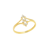 14ct Solid Gold Double Row Cluster Ring