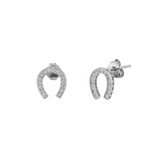 Sterling Silver Horseshoe Stud Earring