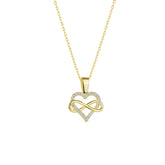 Infinity Heart Love Sterling Silver Pendant Necklace