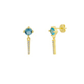 Sterling Silver Blue Gemstone Spike Charm Sodalite Earrings