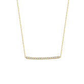 Fine Diamond Curved Bar Necklace 14ct Solid Gold