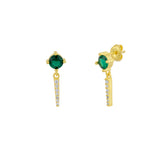 Sterling Silver Green Gemstone Spike Charm Sodalite Earrings