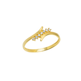 14ct Solid Gold Fine Curving Intercepting Ring