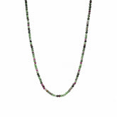 Fine Red Green Tourmaline Sterling Silver Necklace