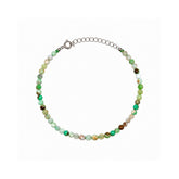 Tones of Green Beaded Sterling Silver Gemstone Bracelet