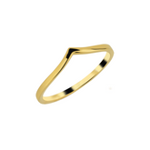 Sterling Silver Plain Polished Wishbone V Ring