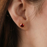 9ct Gold Garnet Stud Earrings