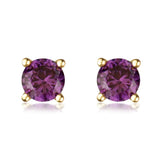 9ct Gold Amethyst Stud Earrings