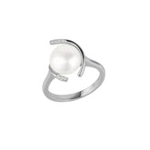 Sterling Silver Whimsy Swirl Pearl Ring