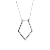 Fine Diamond Rhombus Ring Holder Necklace in Sterling Silver