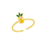Pineapple Sterling Silver Adjustable Ring