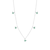 Green Butterfly Sterling Silver Charm Necklace