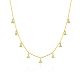 Jewelled Triangle Sterling Silver Station Necklace