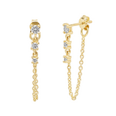 Fine Diamond Linked Tennis Earrings in 14ct Solid Gold
