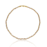 Gold Rose Gold and Silver Spiral Sterling Silver Flat Necklace