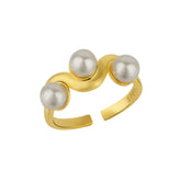 Twisted Pearl Sterling Silver Ring
