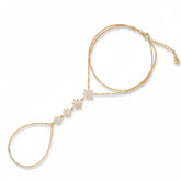 Stars Of Universe Sterling Silver Gold Plated Hand Chain Ring