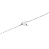 Sterling Silver Clover Bracelet - White