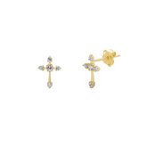 9ct Solid Gold Cross Earrings