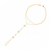 Gold-Plated Sterling Silver Seashell Pearl Hand Chain
