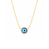 Halo Real Evil Eye Sterling Silver Necklace