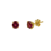 9ct Gold Garnet Stud Earrings