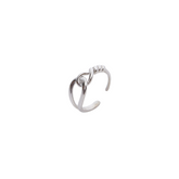 Knotted Circles Sterling Silver Adjustable Ring