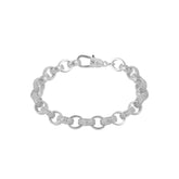 Sterling Silver Pave Bachelor's Large Belcher Chain Bracelet