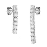 Sterling Silver Tennis Earring Long and Short - Single