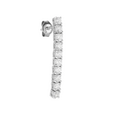 Sterling Silver Long Tennis Earring - Single