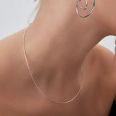 Sterling Silver Rigid Fine Chain Choker Necklace