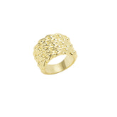 Sterling Silver Large 5 Row Gold Keeper Ring
