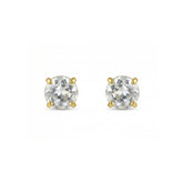 9Ct Solid Gold White Topaz Stud Earrings