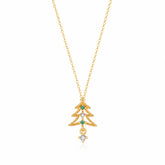 Sterling Silver Christmas Tree Pendant Necklace