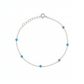 Blue Opal Bracelet in Sterling Silver