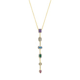 Kaleidoscope Y Lariat Sterling Silver Drop Necklace