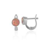 Sterling Silver High Quality Round Opal Earrings