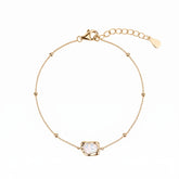 Sterling Silver Organic White Opal Station Bracelet