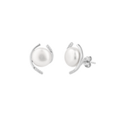 Sterling Silver Whimsy Swirl Pearl Earring