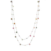 Sterling Silver Fine Tourmaline Double Layer Necklace