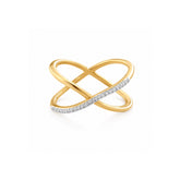 Sterling Silver Pave X Ring