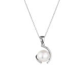 Sterling Silver Whimsy Swirl Pearl Necklace