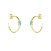 Drop Turquoise Solitaire Earrings Sterling Silver - Turquoise