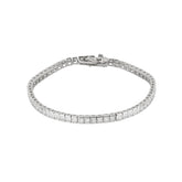 Sterling Silver Square Rectangular Tennis Bracelet