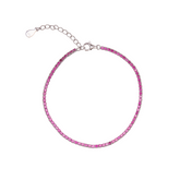 Fine Sterling Silver CZ Ruby Tennis Bracelet