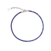 Fine Sterling Silver CZ Saphire Tennis Bracelet