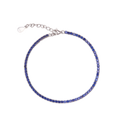 Fine Sterling Silver CZ Saphire Tennis Bracelet