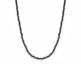Sterling Silver Black Natural Spinel Necklace